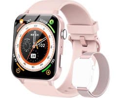 Multifunctioneel Smartwatch - Met Extra Horlogeband- Bellen/Opnemen - Kunstmatige Intelligentie Stem - 1.85'' Fitnesstracker met SpO2 - Hartslagmeter - Slaapmonitor - Fitnesstracker 100+ Sportmodi - Calorieënteller - Smartwatches voor Android en iOS