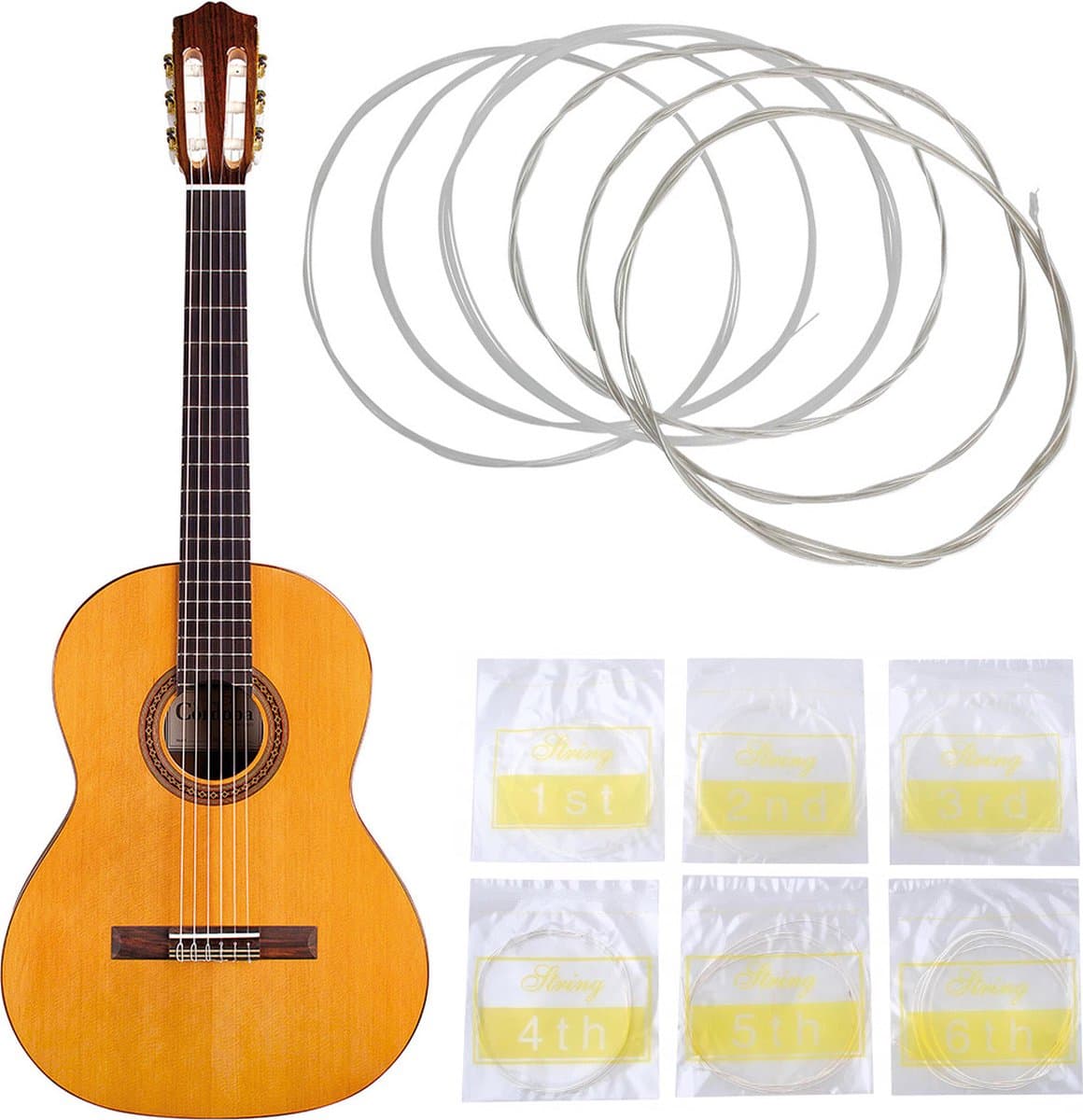 Set van 6 Gitaarsnaren voor Klassieke Gitaren - Snarenset - Nylon Snaren — afbeelding 1