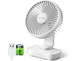 Ocoopa D606 - Tafelventilator - Wit - Stille mini USB ventilator - Draagbaar