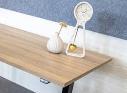 Zit-sta bureau elektrisch verstelbaar - MRC EASY | 160 x 80 cm | inclusief stekkerdoos en kabelklemmen | frame zwart - blad midden eiken — thumbnail 4