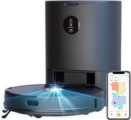 Robotstofzuiger - Laadstation - Leegt automatisch - 2700Pa - Appbediening - Stembediening - Vacuümzuiger - 110 minuten - Dweilen - Lidar - Navigatiesysteem - 3 liter - 60 dagen niet legen — thumbnail 1