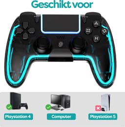 Draadloze RGB Controllers geschikt voor PS4 controller - Shock V3 - Macro Knoppen - LED Verlichting - Geschikt voor Playstation 4 Controller - Transparant — thumbnail 3