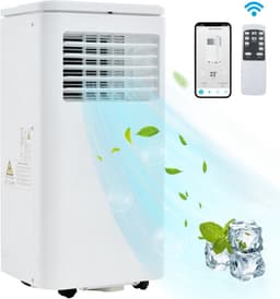 Mobiele airconditioner 9000 BTU/u, 2,5 kW. Luchtontvochtiger, met afzuigfunctie, afstandsbediening/APP-bediening/3 bedrijfsmodi/voor ruimtes tot 100 m³, 24-uurs timer. Energie-efficiëntieklasse A — thumbnail 1