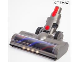 Stemap® Roterende Borstel | Compatible met Dyson V7 V8 V10 V11 V15 | Turboborstel Zuigmond Elektrisch Mondstuk | Directe aandrijving | Vloerborstel met 4 LED-lampen