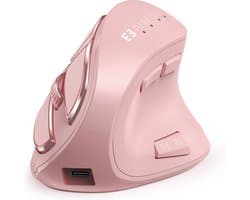 Ergonomische Verticale Draadloze Muis - Oplaadbaar via Bluetooth 5.0, 3.0 en USB voor Windows, Mac, Android en iOS - Ideaal voor Comfort en Gezondheid