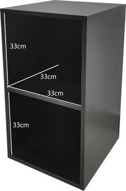 VDD Vinyl - Platenspeler Meubel - Lp kast - Vinyl kast - Platenspeler kast - Lp meubel - Platen kast - Vinyl opberg systeem - Lp platen opbergkast - Opbergen lp vinyl platen - Vinyl opbergkas - Vinyl houder - 69 x 34 x 33 cm - zwart — thumbnail 4