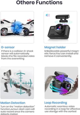 DrPhone Dashcam D07-B - 4K Ultra HD Dashcam – Parkeermonitor – Lens: SONY IMX 307 - G-Sensor Kijkhoek van 170 ° - Dashboard Camera met Nachtzicht – Wifi + Applicatie + 64 Micro SD — thumbnail 3