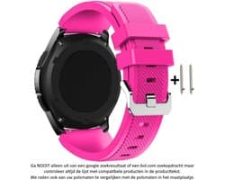 Siliconen bandje – geschikt voor 20mm smartwatches (Samsung, Pebble, Garmin, Huawei, Moto, Ticwatch, Seiko, Citizen, Q) – neonroze