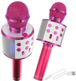 Draadloze Karaoke Microfoon met Speaker en Bluetooth - Roze — thumbnail 3