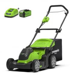 Greenworks Accu 41 Cm Grasmaaier G40LM41K2, Incl. de sterke 2-AH  Accu en SnelLader, maaien met opvang, zij-uitworp of Mulchen — thumbnail 1