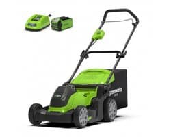 Greenworks Accu 41 Cm Grasmaaier G40LM41K2, Incl. de sterke 2-AH  Accu en SnelLader, maaien met opvang, zij-uitworp of Mulchen