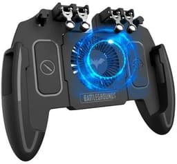 PUBG Mobiele Telefoon Game Controller met Koelventilator – 6 Vinger Bediening – L1R1 Mobiele Trigger Joystick – Geschikt voor iPhone & Android 4–6,8 inch Smartphone – Ergonomisch – Met 800mAh Ventilator — thumbnail 1