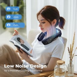 Nekventilator Draagbare airconditioners Persoonlijke ventilatoren, ergonomische ventilator met koelplaat, Type-C 8000mAh oplaadbaar 3D-luchtstroom Draagbaar LED-scherm 3 modi Cadeaus voor mannen Vrouwen Buiten Reizen Binnen — thumbnail 4