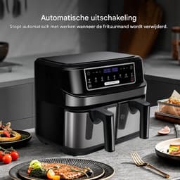 Mini oven - Grill rooster - Bakplaat - Airfryer - Voor Gezinsmaaltijden en Efficiënt Koken - 6-in-1 Slim Design met Dubbele Manden - 10 QT, Ruimtebesparend — thumbnail 8