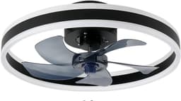 Nivard Plafondventilator - Met Verlichting - Plafond Ventilator - Met Lamp - Plafonniere Met Ventilator - Met Licht - Zwart — thumbnail 1