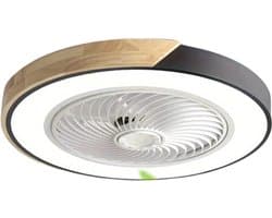 Nivard Plafondventilator - Met Verlichting - Plafond Ventilator - Met Lamp - Plafonniere Met Ventilator - Met Licht - Zwart — afbeelding 1