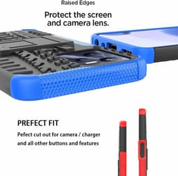 Robuuste Shell Hoesje voor smartphones in Groen - Dubbellaags Armor Cover voor optimale bescherming - Anti-kras PC en Schokbestendig TPU materiaal - Inclusief Opvouwbare Houder voor extra gemak — thumbnail 4