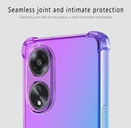 Allecto Plus - Telefoonhoesje met 2 beschermfolies - Schokabsorberend - Transparant Silicone - Paars/Blauw — thumbnail 4