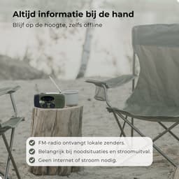 Kiraal – Noodradio Opwindbaar met Accu & Zonnepaneel | Voor Rampen - Noodpakket - Camping & Stroomuitval – Inclusief Nederlandse Handleiding - Legergroen — thumbnail 4