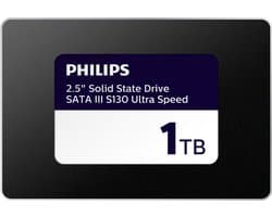 Philips Interne SSD 2.5 inch SATA III – 1TB – tot 550 MB/s Lezen – tot 520 MB/s Schrijven – S130 Ultra Speed – SSD voor Laptop en Desktop
