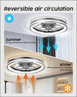 RFWR® Stille Plafondventilator met Dimbare LED Verlichting en Afstandsbediening, Energiezuinige en Moderne Design — thumbnail 5