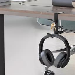 TRANKIELO® - Universele Metalen Hoofdtelefoonhaak – Dubbele Haken – Verstelbare Klem – Ruimtebesparend Ontwerp – Stabiele Installatie - Multifunctioneel Gebruik — thumbnail 2