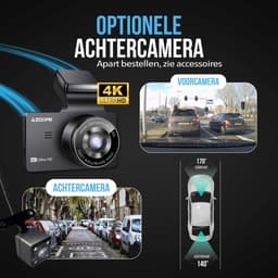 AZDome M63 Pro 1CH 64gb dashcam - Ultra 4K resolutie - 170 graden kijkhoek - Wifi - Gps - Parkeermodus - Inclusief 64gb Micro SD kaart - 3,0 inch Ips Lcd - dashcam voor auto — thumbnail 11