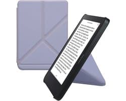 kwmobile e-reader hoesje geschikt voor Kobo Clara 2E hoes - Ereader flip case met standaard - E reader cover van kunstleer - In lavendel