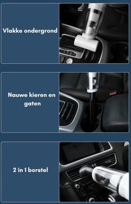 Kruimeldief- Handstofzuiger - Kruimeldief Snoerloos - Auto Stofzuiger - Wit - Oplaadbaar — thumbnail 2
