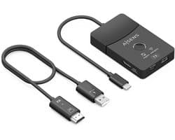 AISENS ASWL-H2KDC30M05-BK laptop dock & poortreplicator Bedraad en draadloos USB 3.2 Gen 1 (3.1 Gen 1) Type-C Zwart