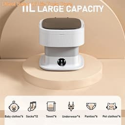 Ohana DT - Mini Wasmachine - Kleine Wasmachine - 11L - Opvouwbaar - Compact - USB-voeding - 3 Programma's - Energiezuinig - Grijs — thumbnail 4