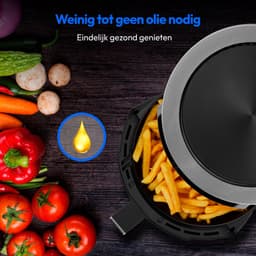 MEDION Airfryer P40 L (4,7 liter, Heteleuchtfriteuse, 1500 watt, eenvoudige bediening, olievrij frituren, 60 min timer, tot 200° C, antiaanbaklaag, MD13030) zwart — thumbnail 3