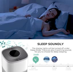 Smart Air Purifier DN-905 - Luchtreiniger met HEPA-filter - Voor Baby & Slaapkamer - Stil (≤ 65 dB) - App & Afstandsbediening - 36 m² Dekking - Wit — thumbnail 5