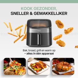 4Swiss ABB-025 SkylightView - Airfryer - 6.5L - 1700W - Glas - Touchscreen Display - Zwart — thumbnail 9