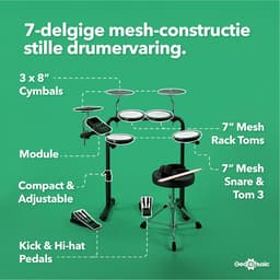 VISIONDRUM Elektronisch Drumstel met Kruk en Hoofdtelefoon — thumbnail 2