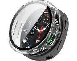 Strap-it Hard case hoesje met screen protector glas - geschikt voor Samsung Galaxy Watch 8 - 40mm (transparant)