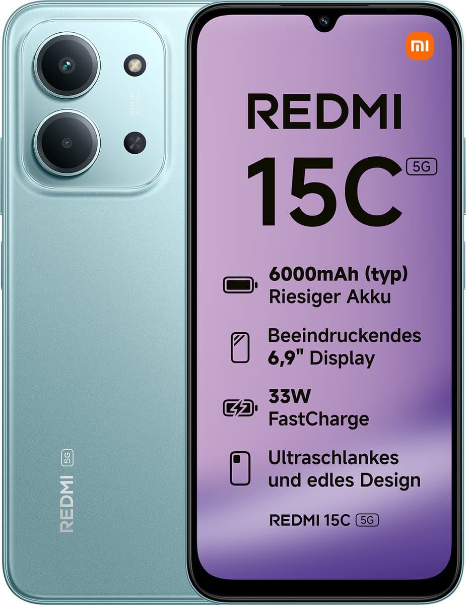 Smartphone-Redmi 15C 5G-4GB+128GB-Munt Groen — afbeelding 1