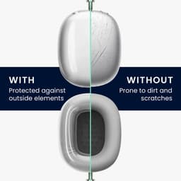 kwmobile 3-in-1 Hoofdtelefoonhoes voor Apple AirPods Max / AirPods Max 2 Hoesje - 360° TPU-hoes voor hoofdtelefoon - transparant — thumbnail 3