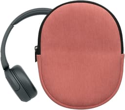 kwmobile headset case geschikt voor Sony WH-CH520 / WH-CH510 / MDR-ZX110 hoes - 22,5 x 17 cm - Koptelefoon cover met rits - Neopreen en ribfluweel - In donkerroze — thumbnail 3