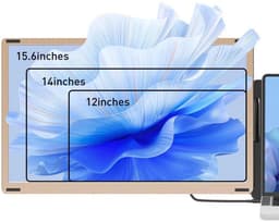 Alpha Pro 15.6" Inch Portable Monitor met Gratis Draagtas - Lichtgewicht en Extra Dun - Draagbare Monitor voor Laptop - USB-C & HDMI - Extra scherm laptop - Icd Display - Draagbaar laptop beeldscherm uitbreider - Plug & Play — thumbnail 3
