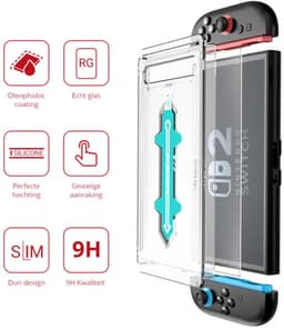 2-Pack Rosso Screenprotector Geschikt voor Nintendo Switch 2 - 9H Tempered Glass - Beschermglas - Glasplaatje - Case Friendly - Met Installatietray - Eenvoudige montage — thumbnail 3