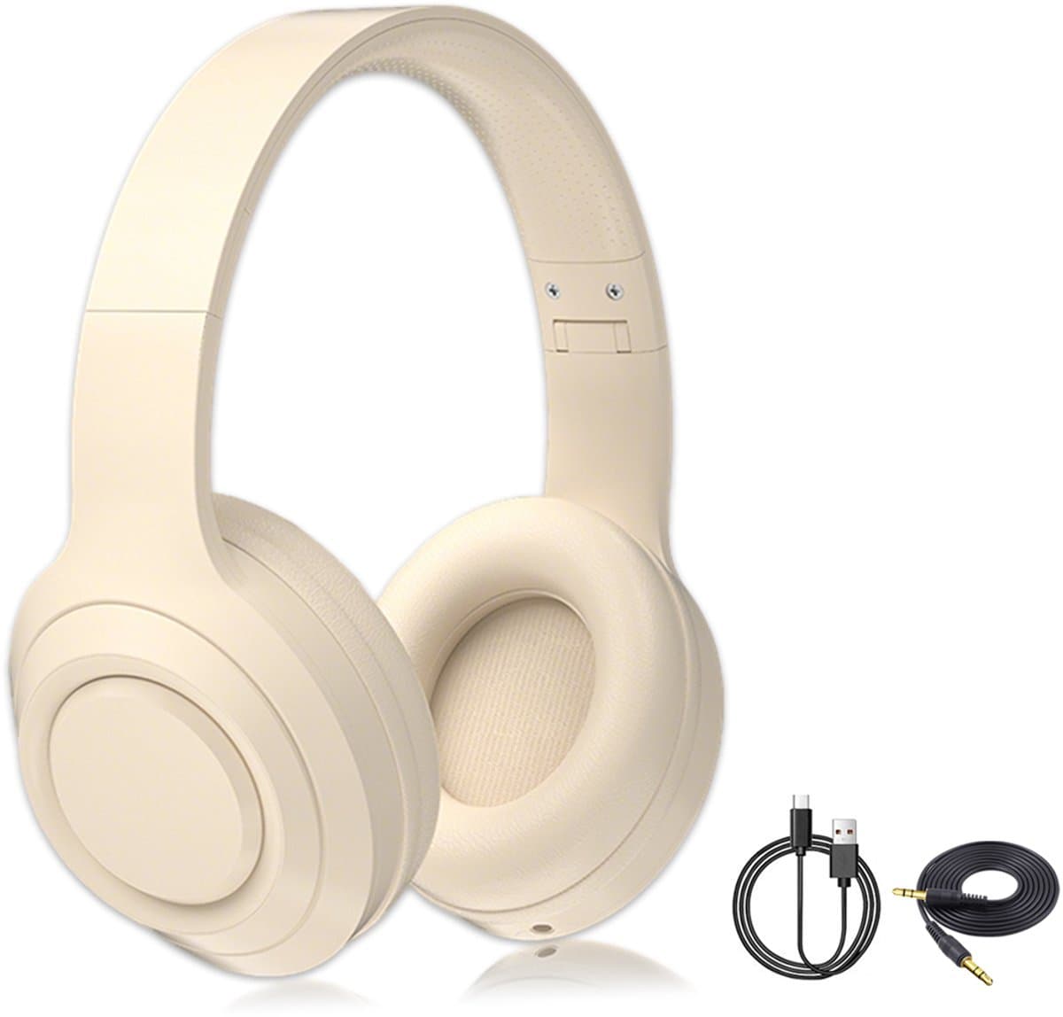 Gloovon® - Koptelefoon - Koptelefoon Draadloos - Microfoon Met ENC (Environmental Noise Cancellation) - Bluetooth 5.0 - Koptelefoon met Microfoon - Wit — afbeelding 1