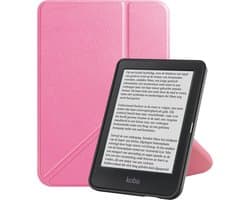 Hoes Geschikt voor Kobo Clara BW - E-reader Bescherm Hoesje Case Sleep Cover Trifold - Hoes Geschikt voor Kobo Clara BW Hoesje - Roze