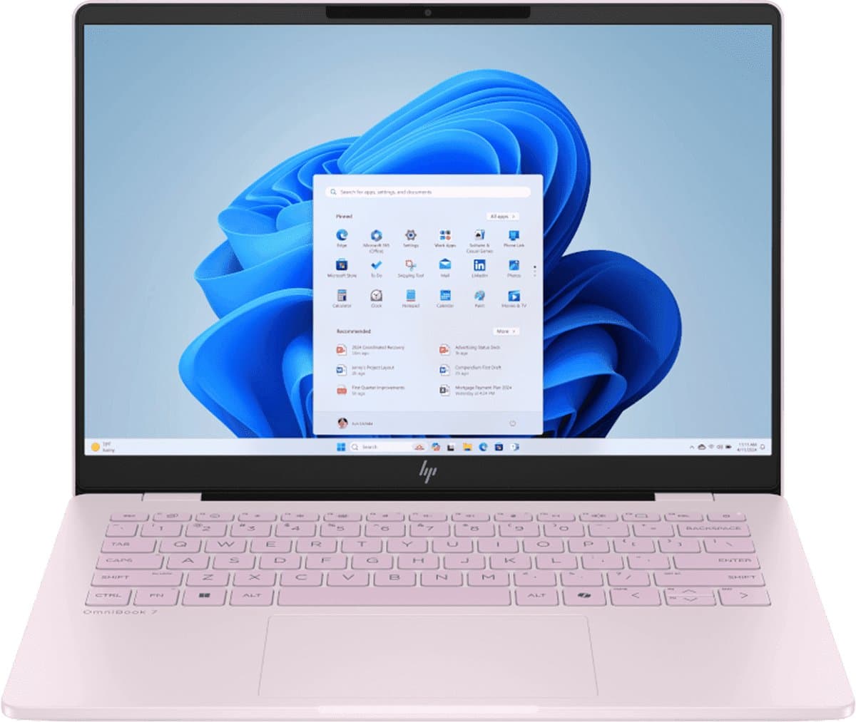 HP OmniBook 7 AI 14-fr0675nd Intel Core Ultra 7 255H Laptop 35,6 cm (14") 3K 32 GB LPDDR5-SDRAM 1 TB SSD Wi-Fi 7 (802.11be) Windows 11 Home AI PC Roze — afbeelding 1