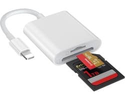 Harmoni Goods® - SD Kaart Lezer USB C - Geheugenkaart Lezer - SD Kaartlezer - Micro SD Adapter - SD, microSD - Compatibel met iPhone, iPad, MacBook, Laptop, Tablet, PC