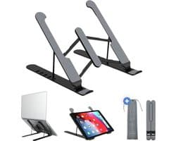 Verstelbare Ergonomische Laptop Standaard - Opbouwbaar - Verhoging - Comfortabel Werken - Kantoorartikel - Zwart