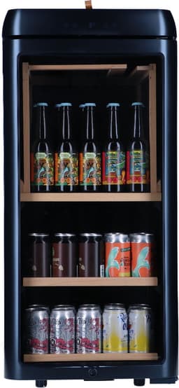 Bierkoelkast Amsterdam Zwart - glazen deur - 85 flessen - Koelkast horeca - Bier koelkast voor Thuis - Flessenkoelkast- Drank koelkast - Bierkast — thumbnail 1