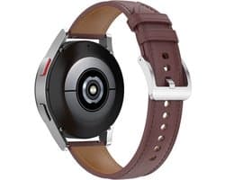 By Qubix - Geschikt voor Garmin bandje - Luxe leren bandje - Donkerbruin - Geschikt voor Garmin Vivoactive 6 / Vivoactive 5 / Vivoactive 3 - Smartwatch bandje 20mm