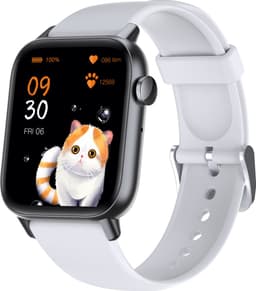 SAMTECH Smartwatch - Heren & Dames – horloge – met HD Touchscreen - Stappenteller, Calorie Teller, Slaap meter – Zwart Wit — thumbnail 1