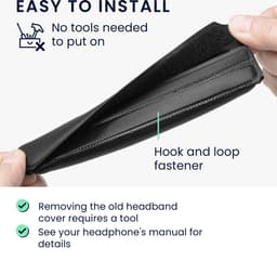 kwmobile band voor koptelefoon - geschikt voor BoseQuietcomfort 35 / QC35 wireless II - Hoofdband cover van kunstleer - In zwart — thumbnail 3